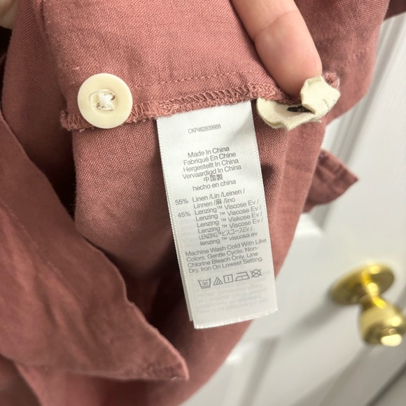 Madewell Linen Camp Shirt Womens XXL Lagenlook Button Up Collared - Picture 7 of 10